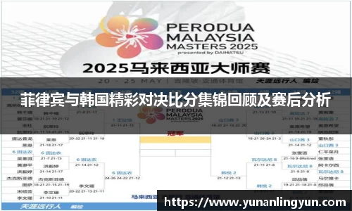 菲律宾与韩国精彩对决比分集锦回顾及赛后分析